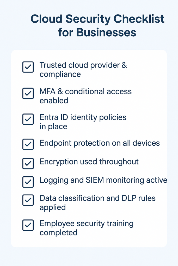 Cloud security checklist