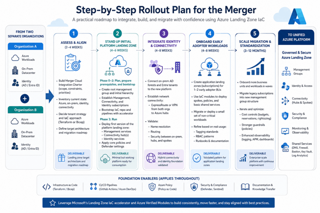 steps rollout plan for mergers